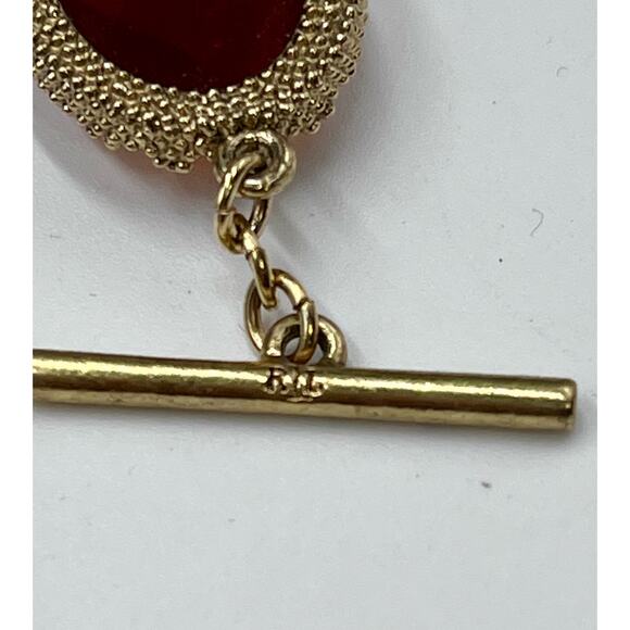 Lauren Ralph Lauren Multicolor Cabochon‎ Stone Gold Tone Toggle Bracelet - Picture 5 of 8